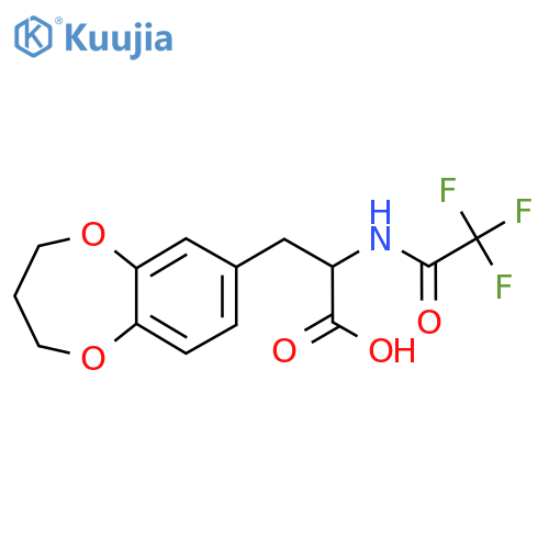 3-(3,4-dihydro-2H-1,5-benzodioxepin-7-yl)-2-(2,2,2-trifluoroacetamido)propanoic acid structure