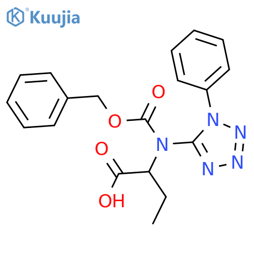 2-{(benzyloxy)carbonyl(1-phenyl-1H-1,2,3,4-tetrazol-5-yl)amino}butanoic acid structure