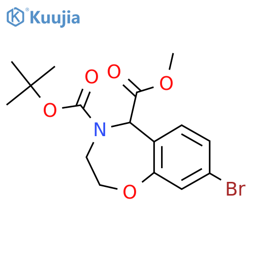 4-Tert-butyl 5-methyl 8-bromo-2,3,4,5-tetrahydro-1,4-benzoxazepine-4,5-dicarboxylate structure
