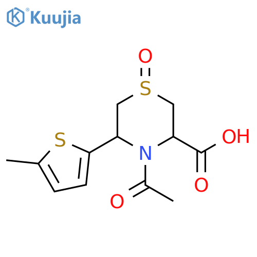 4-Acetyl-5-(5-methylthiophen-2-yl)-1-oxo-1lambda4-thiomorpholine-3-carboxylic acid structure