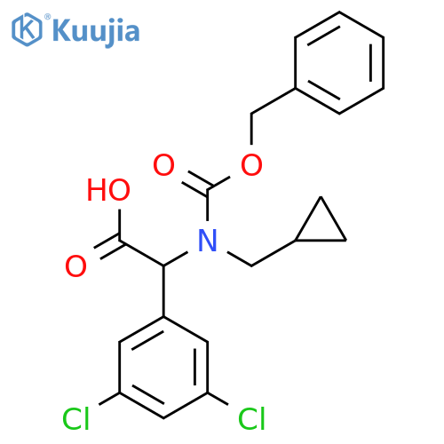 2-{(benzyloxy)carbonyl(cyclopropylmethyl)amino}-2-(3,5-dichlorophenyl)acetic acid structure