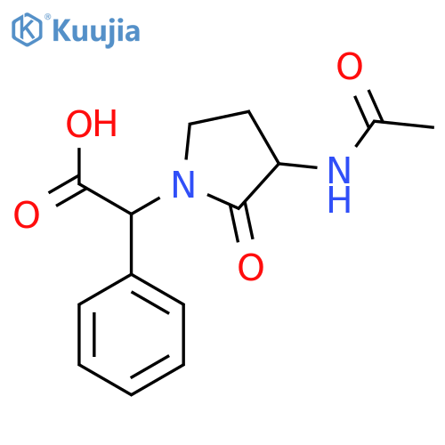 2-(3-Acetamido-2-oxopyrrolidin-1-yl)-2-phenylacetic acid structure