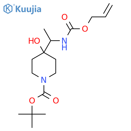 tert-butyl 4-hydroxy-4-(1-{(prop-2-en-1-yloxy)carbonylamino}ethyl)piperidine-1-carboxylate structure