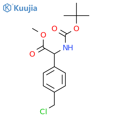 methyl 2-{(tert-butoxy)carbonylamino}-2-4-(chloromethyl)phenylacetate structure
