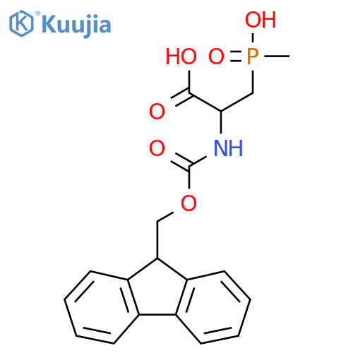 2-({(9H-fluoren-9-yl)methoxycarbonyl}amino)-3-hydroxy(methyl)phosphorylpropanoic acid structure