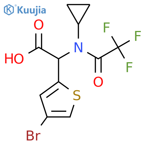 2-(4-bromothiophen-2-yl)-2-(N-cyclopropyl-2,2,2-trifluoroacetamido)acetic acid structure