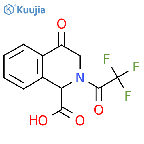 4-Oxo-2-(2,2,2-trifluoroacetyl)-1,2,3,4-tetrahydroisoquinoline-1-carboxylic acid structure