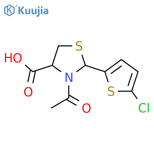 3-Acetyl-2-(5-chlorothiophen-2-yl)-1,3-thiazolidine-4-carboxylic acid structure