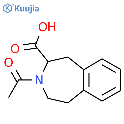 3-acetyl-2,3,4,5-tetrahydro-1H-3-benzazepine-2-carboxylic acid structure