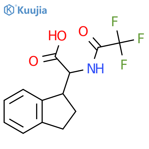 2-(2,3-dihydro-1H-inden-1-yl)-2-(2,2,2-trifluoroacetamido)acetic acid structure