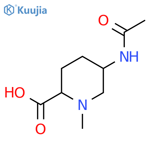 5-Acetamido-1-methylpiperidine-2-carboxylic acid structure