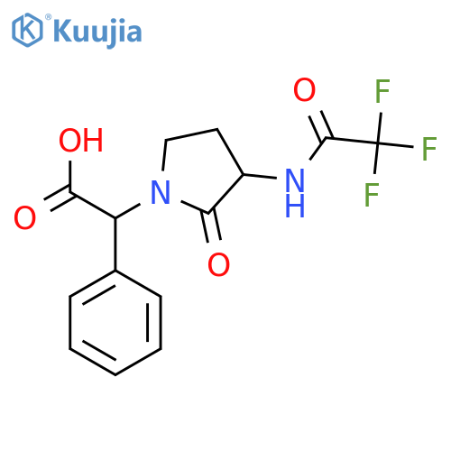 2-2-oxo-3-(2,2,2-trifluoroacetamido)pyrrolidin-1-yl-2-phenylacetic acid structure