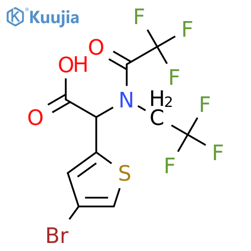2-(4-bromothiophen-2-yl)-2-2,2,2-trifluoro-N-(2,2,2-trifluoroethyl)acetamidoacetic acid structure