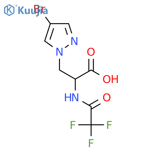 3-(4-bromo-1H-pyrazol-1-yl)-2-(trifluoroacetamido)propanoic acid structure