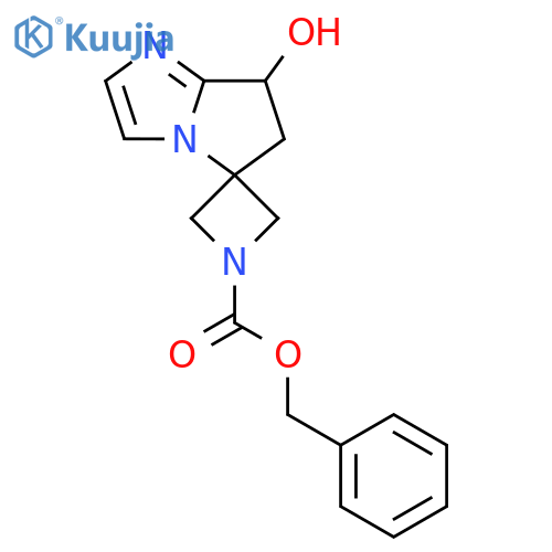 benzyl 7'-hydroxy-6',7'-dihydrospiroazetidine-3,5'-pyrrolo1,2-aimidazole-1-carboxylate structure