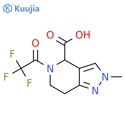2-methyl-5-(2,2,2-trifluoroacetyl)-2H,4H,5H,6H,7H-pyrazolo[4,3-c]pyridine-4-carboxylic acid structure