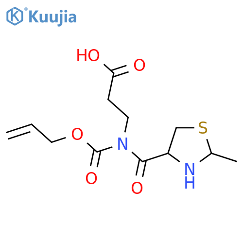 3-1-(2-methyl-1,3-thiazolidin-4-yl)-N-(prop-2-en-1-yloxy)carbonylformamidopropanoic acid structure