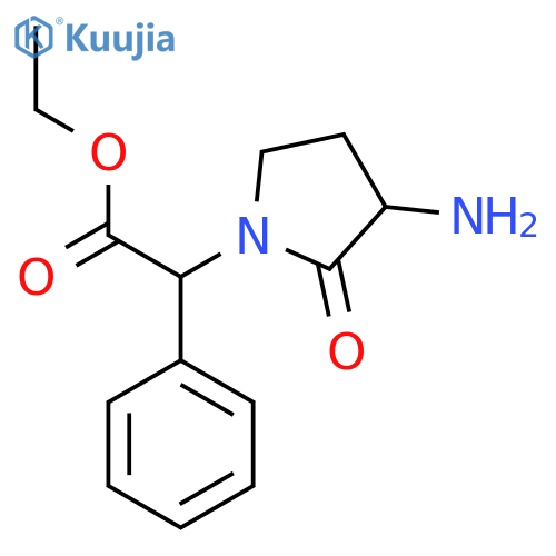 Ethyl 2-(3-amino-2-oxopyrrolidin-1-yl)-2-phenylacetate structure