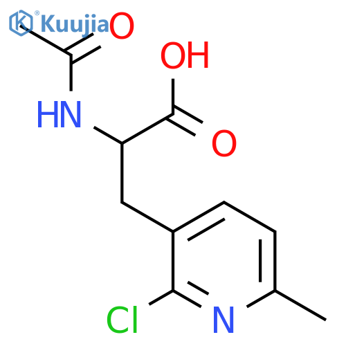 3-(2-Chloro-6-methylpyridin-3-yl)-2-acetamidopropanoic acid structure