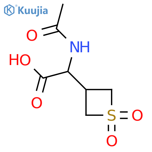 2-(1,1-Dioxo-1lambda6-thietan-3-yl)-2-acetamidoacetic acid structure