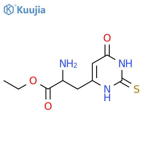 Ethyl 2-amino-3-(6-oxo-2-sulfanyl-1,6-dihydropyrimidin-4-yl)propanoate structure