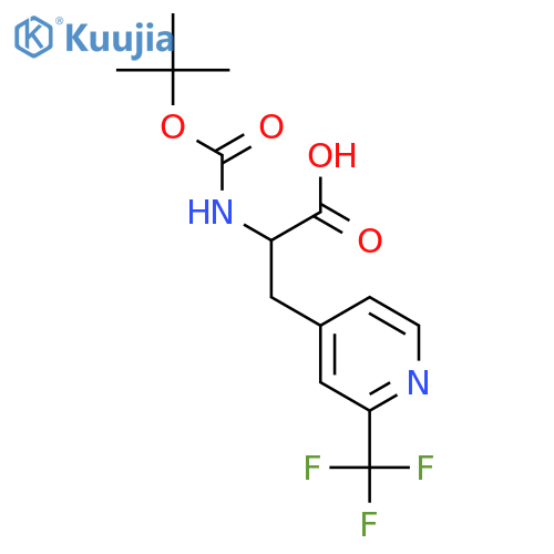 2-{(tert-butoxy)carbonylamino}-3-2-(trifluoromethyl)pyridin-4-ylpropanoic acid structure