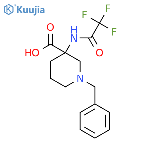 1-Benzyl-3-(2,2,2-trifluoroacetamido)piperidine-3-carboxylic acid structure