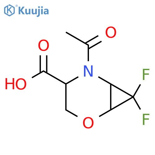 5-acetyl-7,7-difluoro-2-oxa-5-azabicyclo4.1.0heptane-4-carboxylic acid structure