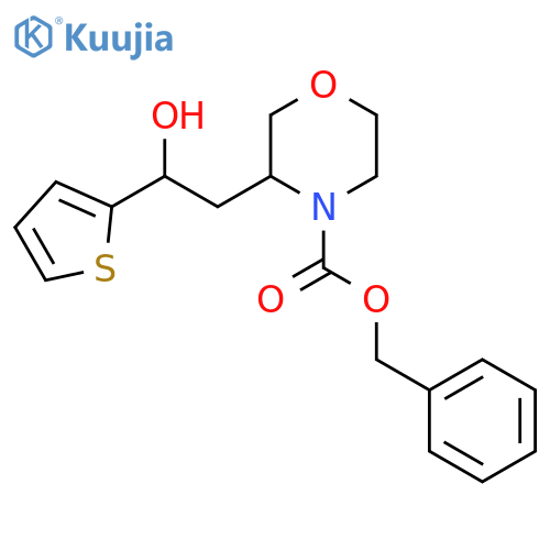 benzyl 3-2-hydroxy-2-(thiophen-2-yl)ethylmorpholine-4-carboxylate structure