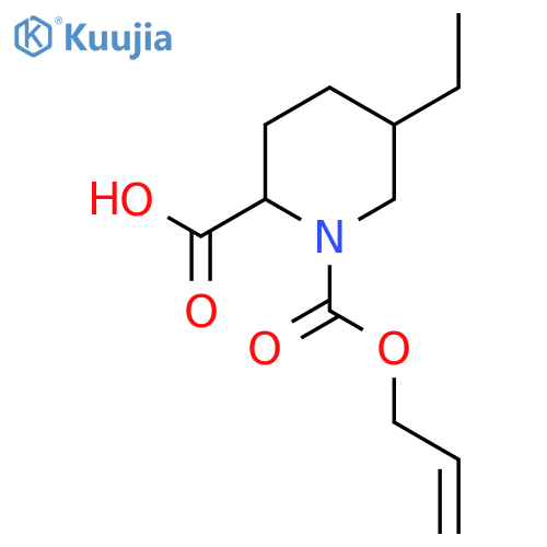 5-ethyl-1-(prop-2-en-1-yloxy)carbonylpiperidine-2-carboxylic acid structure