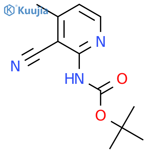 tert-butyl N-(3-cyano-4-methylpyridin-2-yl)carbamate structure
