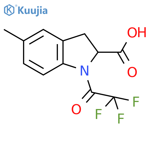5-methyl-1-(2,2,2-trifluoroacetyl)-2,3-dihydro-1H-indole-2-carboxylic acid structure