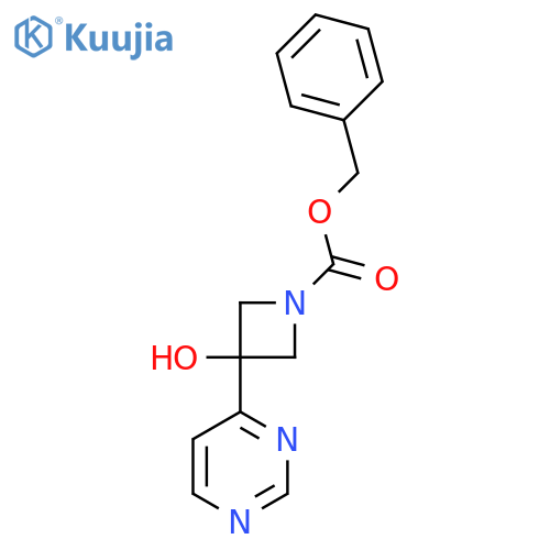 Benzyl 3-hydroxy-3-(pyrimidin-4-yl)azetidine-1-carboxylate structure