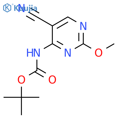 tert-butyl N-(5-cyano-2-methoxypyrimidin-4-yl)carbamate structure