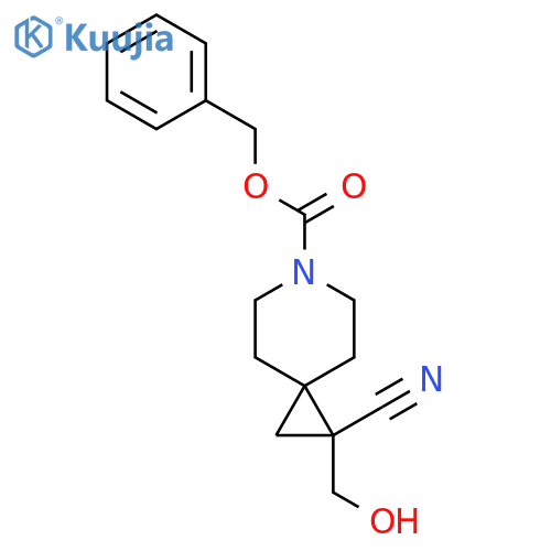 benzyl 1-cyano-1-(hydroxymethyl)-6-azaspiro2.5octane-6-carboxylate structure
