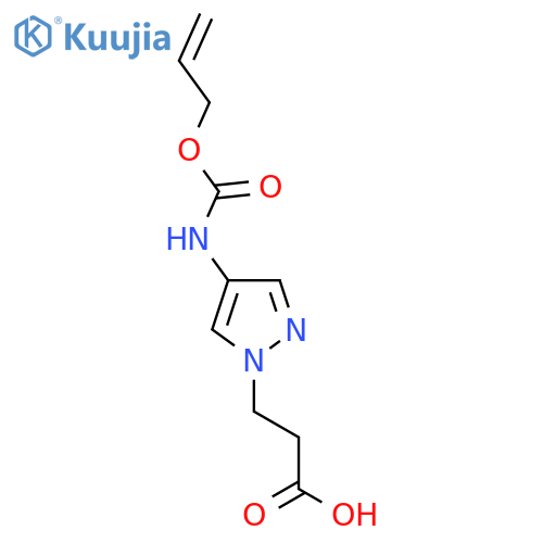 3-(4-{(prop-2-en-1-yloxy)carbonylamino}-1H-pyrazol-1-yl)propanoic acid structure