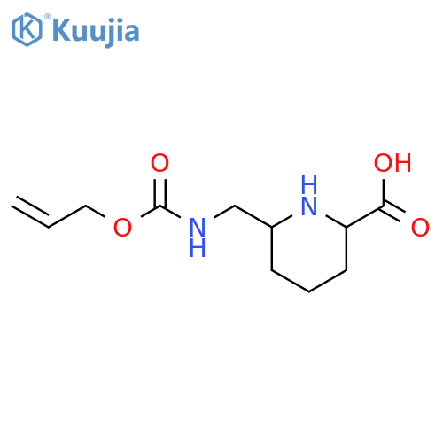 6-({(prop-2-en-1-yloxy)carbonylamino}methyl)piperidine-2-carboxylic acid structure
