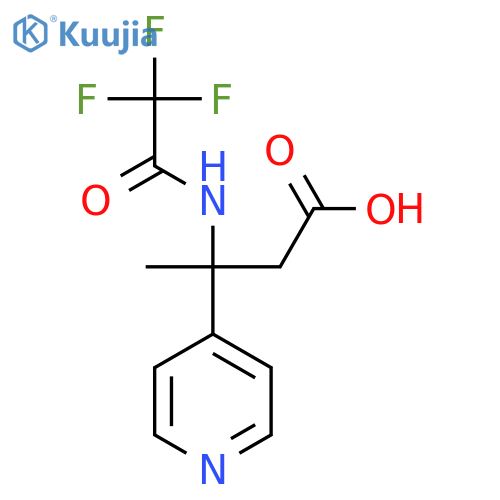 3-(Pyridin-4-yl)-3-(2,2,2-trifluoroacetamido)butanoic acid structure