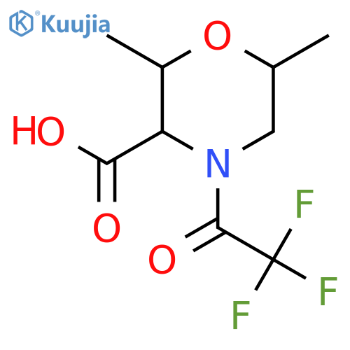2,6-Dimethyl-4-(2,2,2-trifluoroacetyl)morpholine-3-carboxylic acid structure