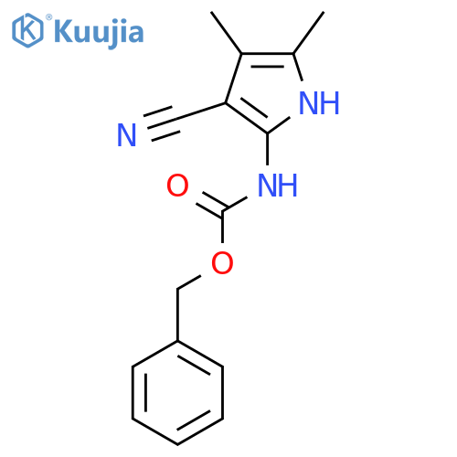 benzyl N-(3-cyano-4,5-dimethyl-1H-pyrrol-2-yl)carbamate structure