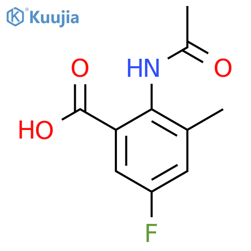 2-Acetamido-5-fluoro-3-methylbenzoic acid structure
