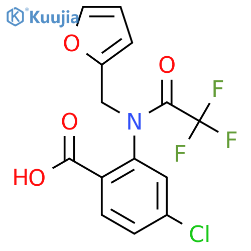 4-chloro-2-{2,2,2-trifluoro-N-(furan-2-yl)methylacetamido}benzoic acid structure