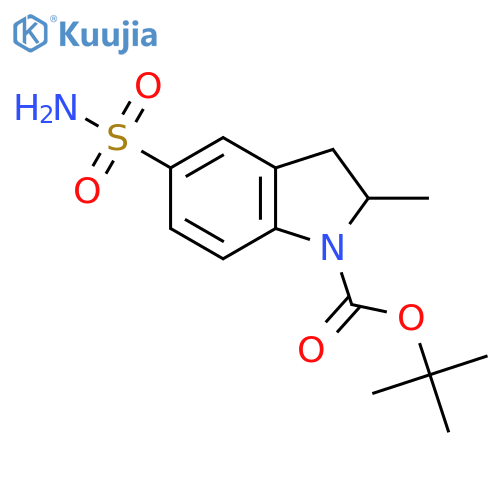 tert-butyl 2-methyl-5-sulfamoyl-2,3-dihydro-1H-indole-1-carboxylate structure