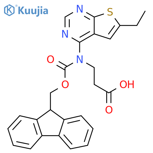 3-({6-ethylthieno2,3-dpyrimidin-4-yl}({(9H-fluoren-9-yl)methoxycarbonyl})amino)propanoic acid structure