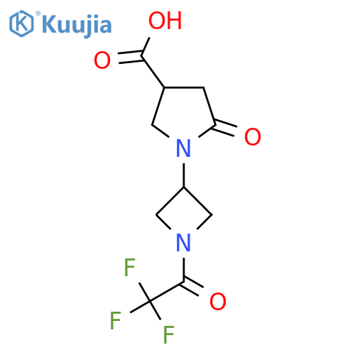 5-Oxo-1-[1-(2,2,2-trifluoroacetyl)azetidin-3-yl]pyrrolidine-3-carboxylic acid structure