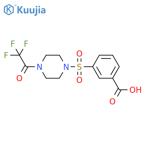 3-{4-(2,2,2-trifluoroacetyl)piperazin-1-ylsulfonyl}benzoic acid structure