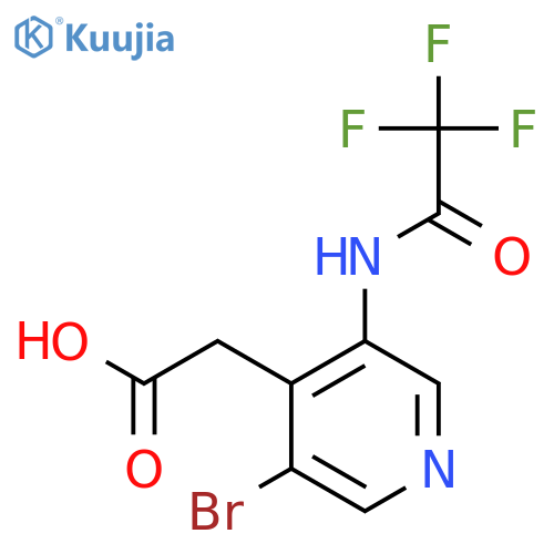 2-3-bromo-5-(2,2,2-trifluoroacetamido)pyridin-4-ylacetic acid structure