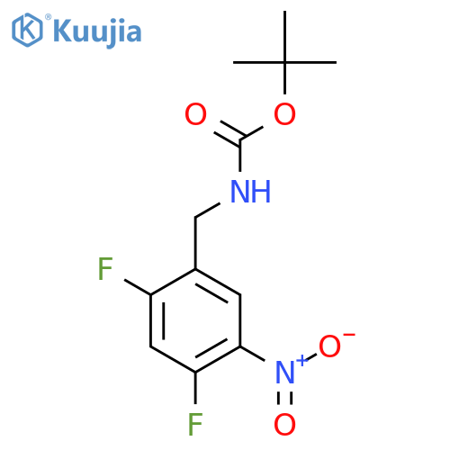 tert-butyl N-[(2,4-difluoro-5-nitrophenyl)methyl]carbamate structure