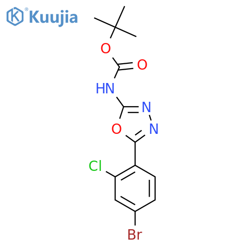 tert-butyl N-5-(4-bromo-2-chlorophenyl)-1,3,4-oxadiazol-2-ylcarbamate structure