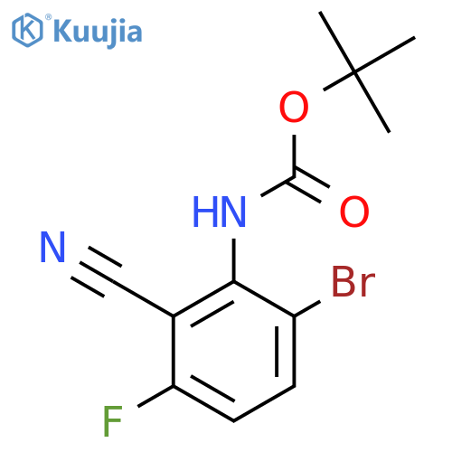 tert-butyl N-(6-bromo-2-cyano-3-fluorophenyl)carbamate structure